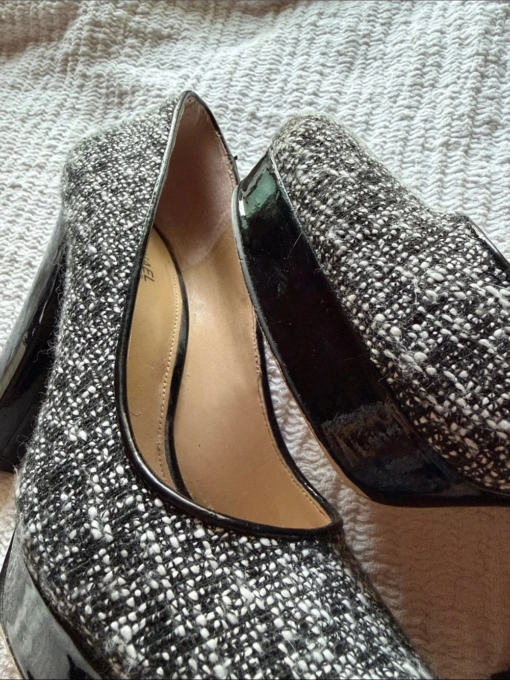 Michael Kors Sabrina Black and White Tweed Platform Pumps